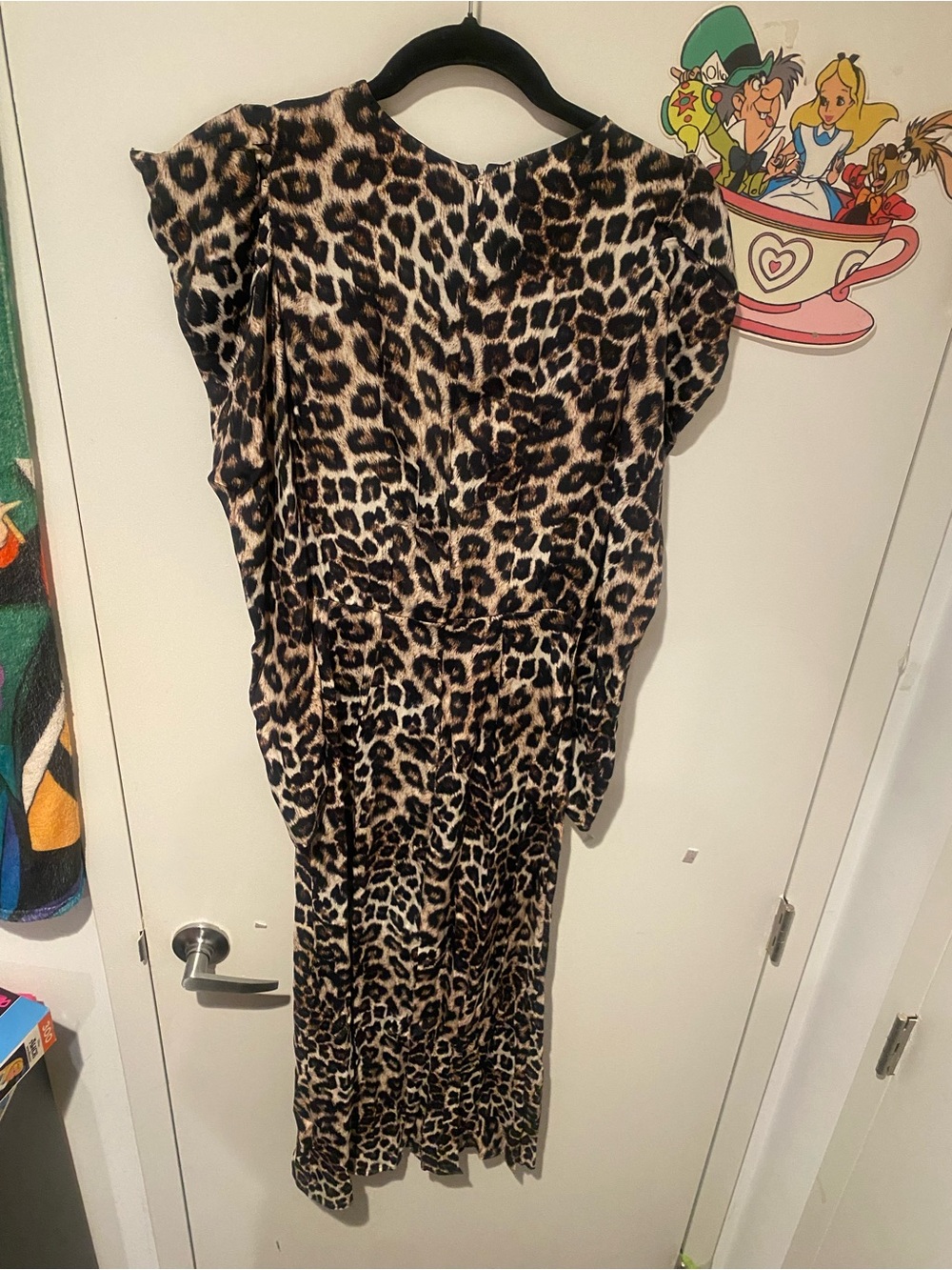 FARM Rio Leopard Print Ruched Ruffle Midi Dress NWT XS - Picture 9 of 11